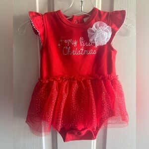 Nursery Rhyme Christmas red onsie 12 mo